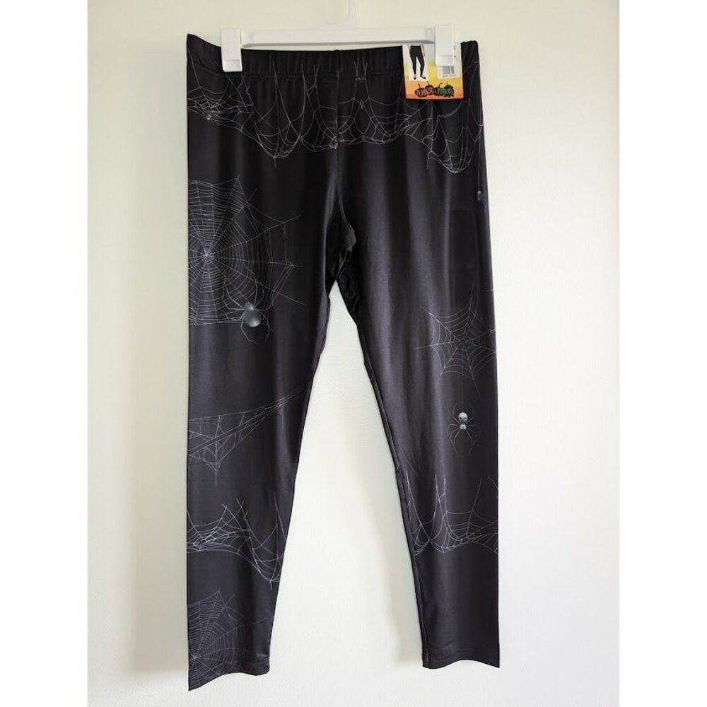Halloween Spider Leggings Size XL Holiday Pajamas‎ Costume Novelty Cobweb NEW